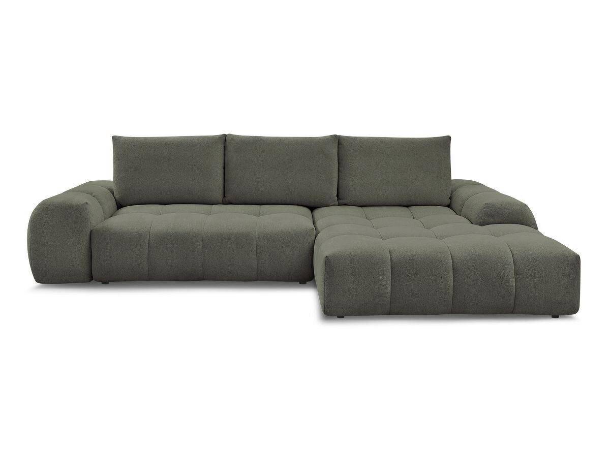 ECKSCHLAFSOFA EVEREST  mit Rücken echt, Armteil links, Armteil rechts Flachgewebe Grün  - Schwarz/Grün, MODERN, Kunststoff/Textil (318/180cm) - Livetastic