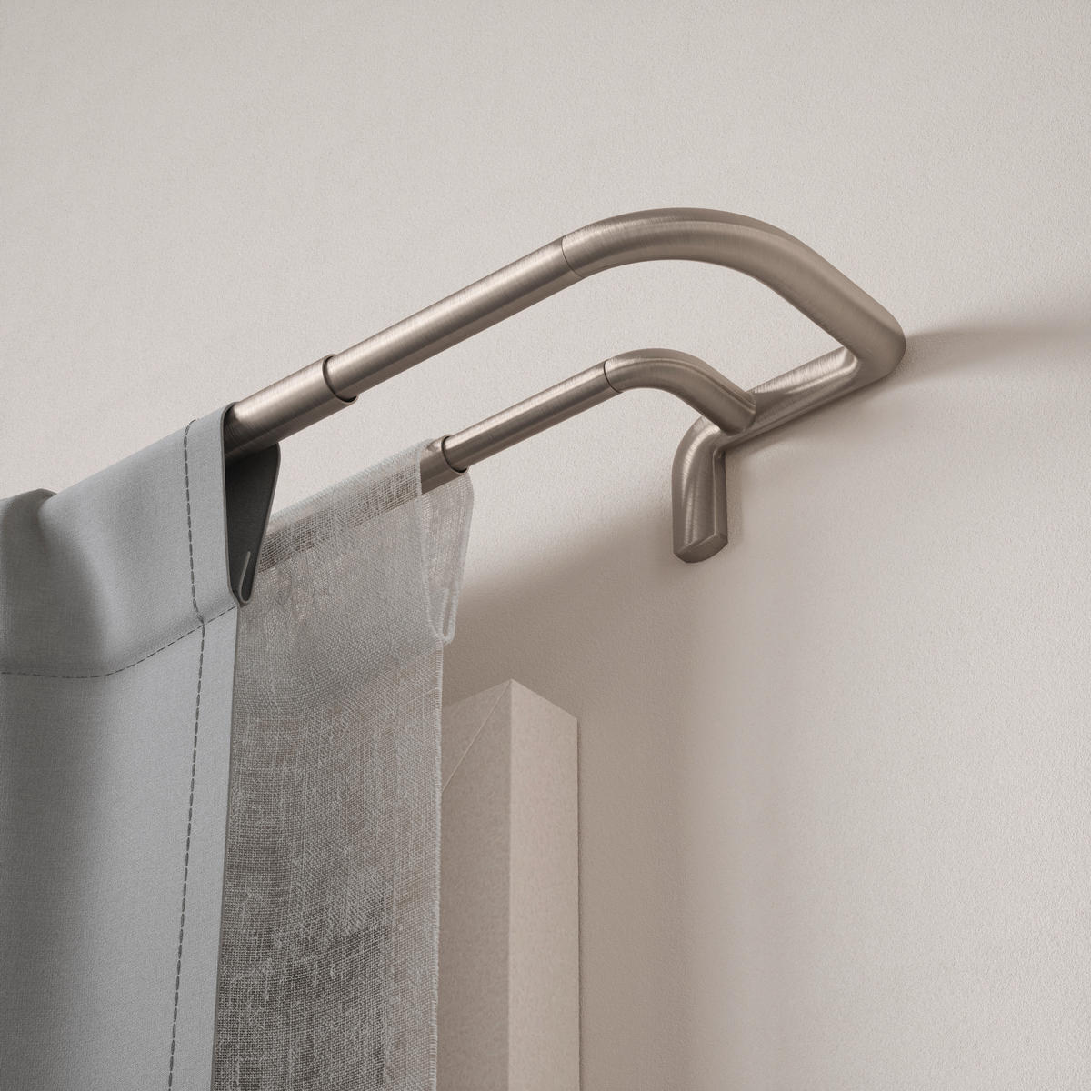 VORHANGSTANGE 386 cm  - Nickelfarben, KONVENTIONELL, Metall (386cm) - Umbra