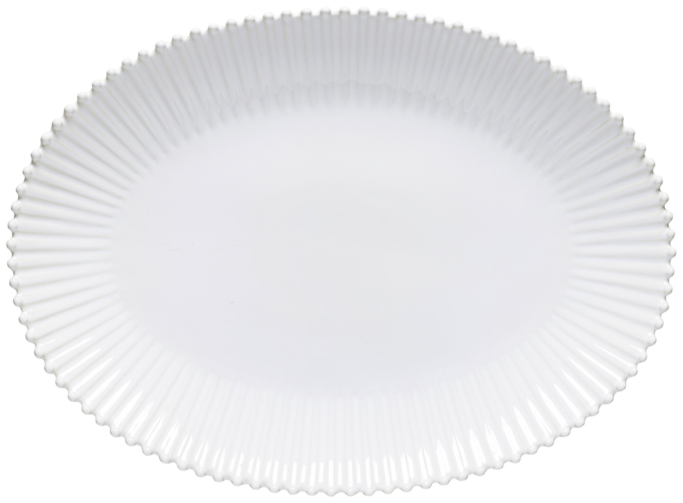 SERVIERPLATTE - Weiß Hochglanz, Basics, Keramik (40,8/30/4,3cm) - Costa Nova