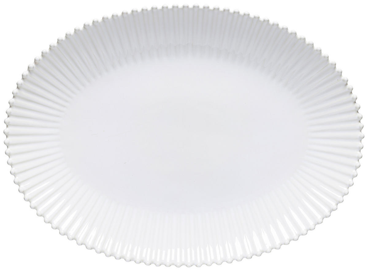 SERVIERPLATTE - Weiß Hochglanz, Basics, Keramik (40,8/30/4,3cm) - Costa Nova