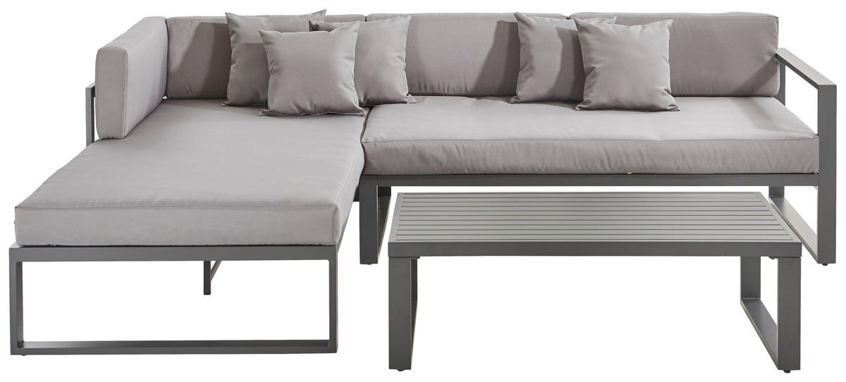 LOUNGE GARNITURA   metal, tekstil  antracit, siva    - siva/antracit, Moderno, metal/tekstil (180/248cm) - Ambia Garden
