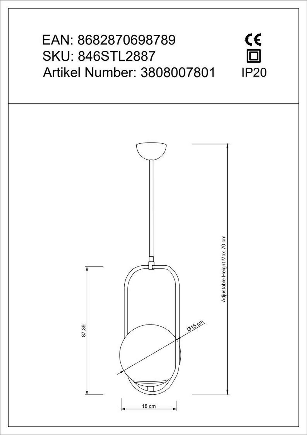 DECKENLEUCHTE     - Weiß/Kupferfarben, Trend, Metall (70/18/18cm) - P & B