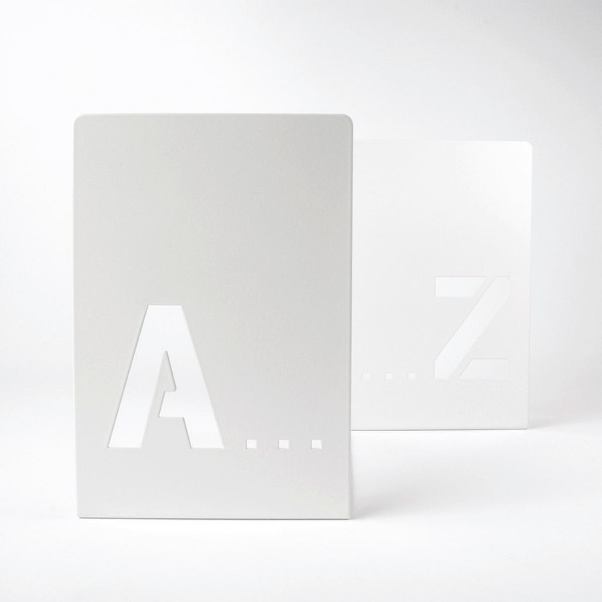 BUCHSTÜTZE  in Weiss  - Weiss, Basics, Metall (12/18/12cm)