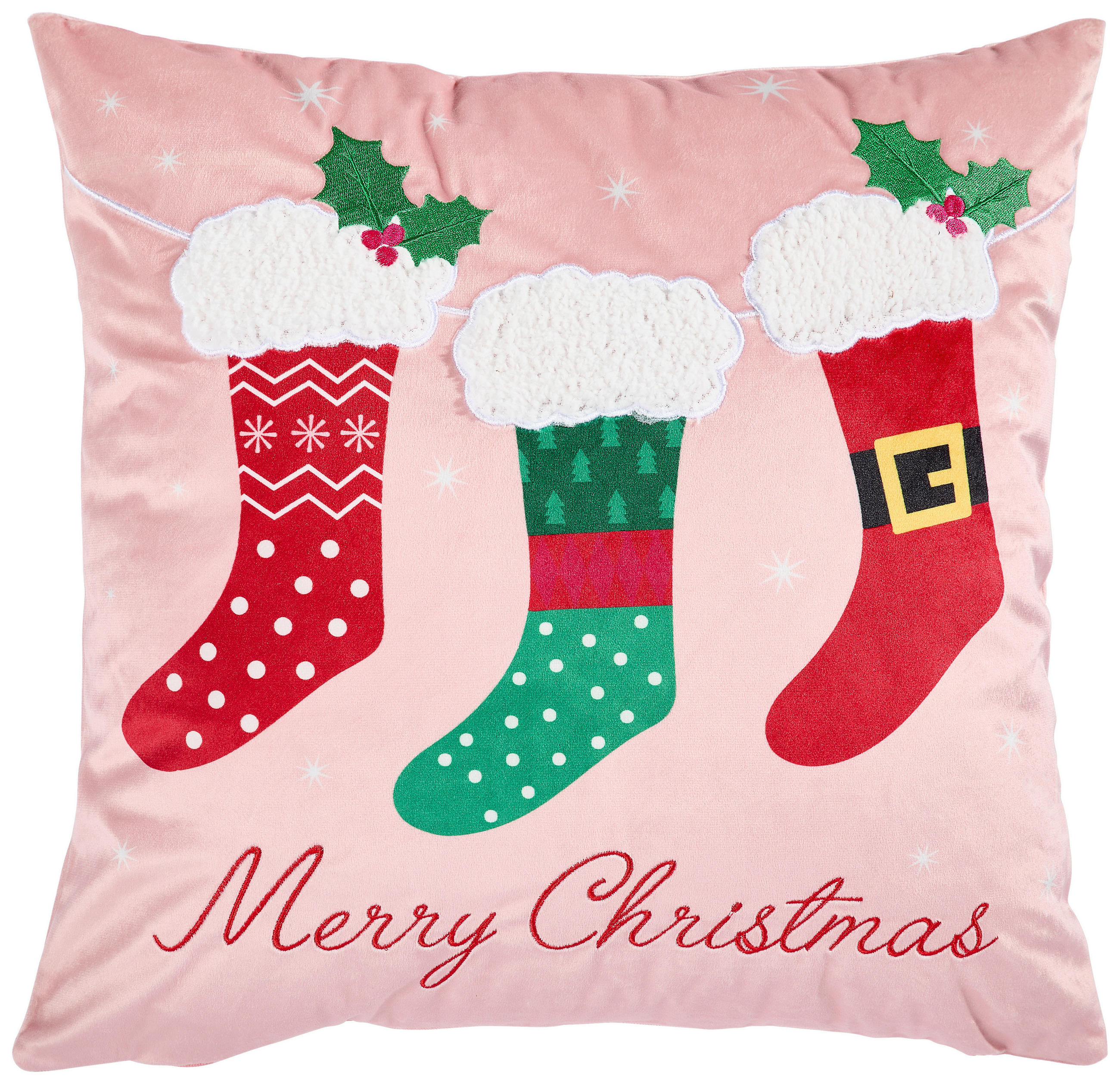 KISSENHÜLLE socks 45/45 cm  - Rosa, Textil (45/45cm) - X-Mas