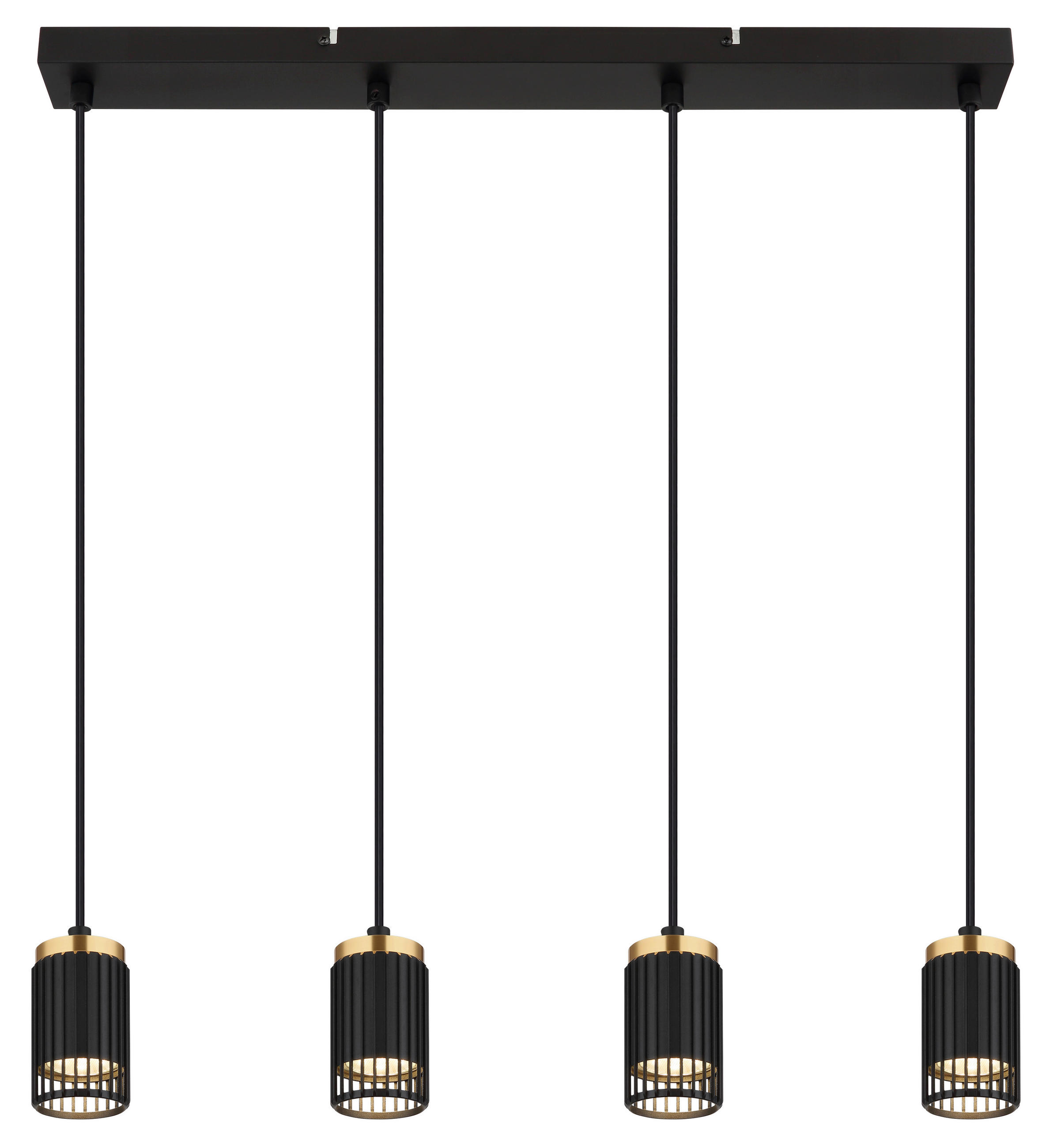HÄNGELEUCHTE 60/6/120 cm    - Goldfarben/Schwarz, Design, Kunststoff/Metall (60/6/120cm) - Globo