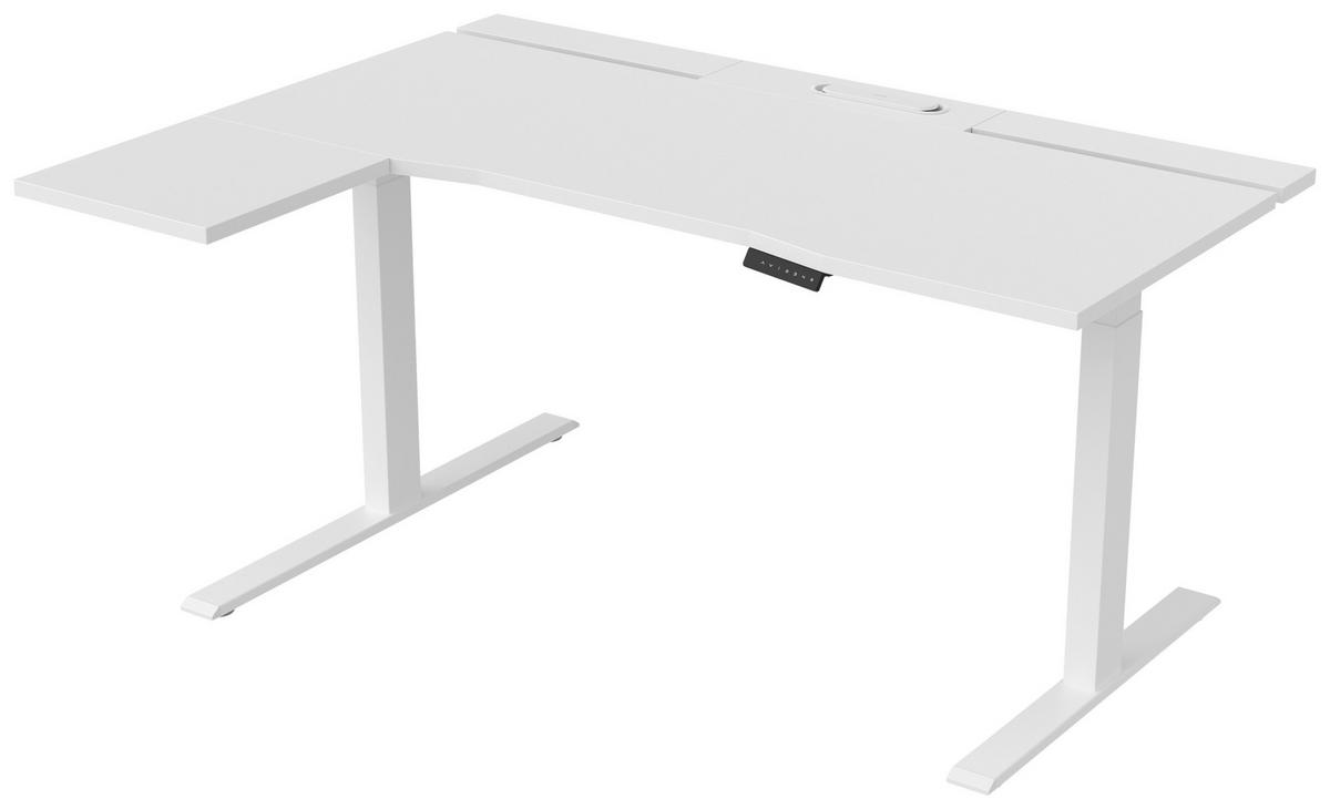 SKRIVBORD 150/76/73-118 cm  i vit  - vit, Design, metall/trämaterial (150/76/73-118cm) - Cantus