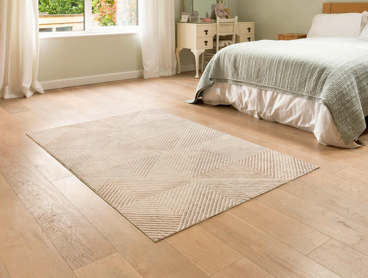 FLACHWEBETEPPICH 120/180 cm Lumo Beige  - Beige, Design, Kunststoff/Textil (120/180cm) - wash+dry