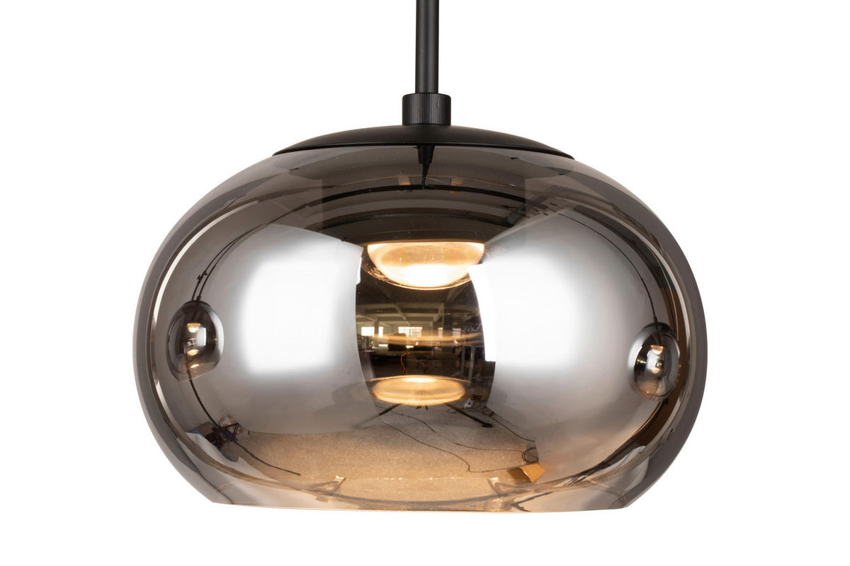 LED-HÄNGELEUCHTE Mila 103/23/150 cm   - Schwarz, Design, Glas/Metall (103/23/150cm) - Novel