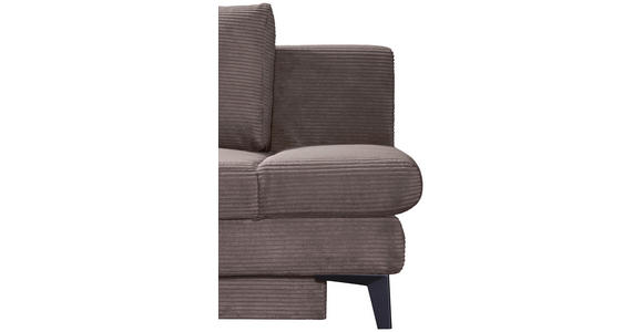 SCHLAFSOFA Cord Taupe  inkl. Bettkasten, Schlaffunktion, Armteilverstellung  - Taupe/Schwarz, Design, Textil/Metall (200/85/90cm) - Novel