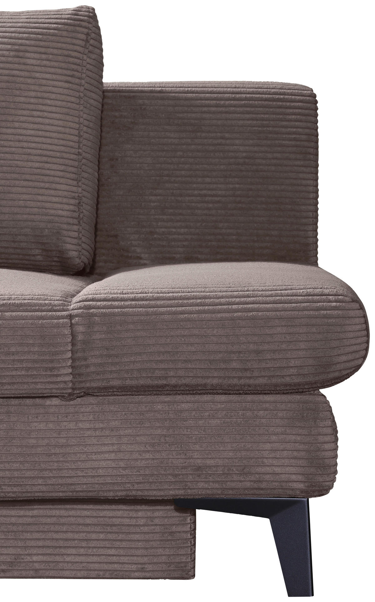 SCHLAFSOFA Cord Taupe  inkl. Bettkasten, Schlaffunktion, Armteilverstellung  - Taupe/Schwarz, Design, Textil/Metall (200/85/90cm) - Novel