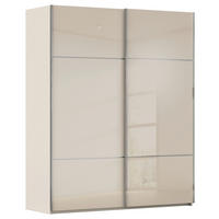 SCHWEBETÜRENSCHRANK 201/223/67 cm,  in Champagner, 2 Tür(en)  - Chromfarben/Champagner, KONVENTIONELL, Glas/Holzwerkstoff (201/223/67cm) - Novel
