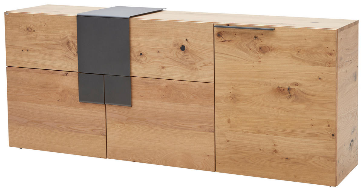 SIDEBOARD  in 192,2/82/48,2 cm  - Eichefarben/Anthrazit, Natur, Holz/Metall (192,2/82/48,2cm) - Voglauer
