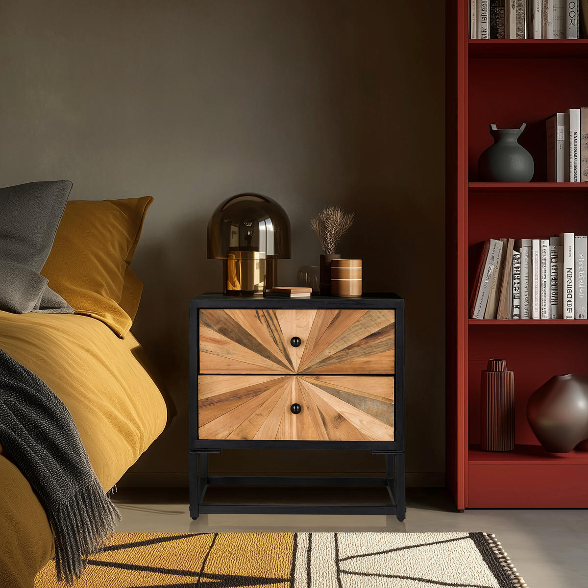 SIDEBOARD 49/50,5/32 cm  - Dunkelbraun/Tannenholzfarben, MODERN, Holz/Metall (49/50,5/32cm) - MID.YOU