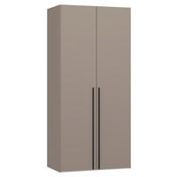 DREHTÜRENSCHRANK 102/220/59 cm,  in Hellbraun, 2-türig  - Hellbraun/Schwarz, Design, Holzwerkstoff/Metall (102/220/59cm) - Jutzler