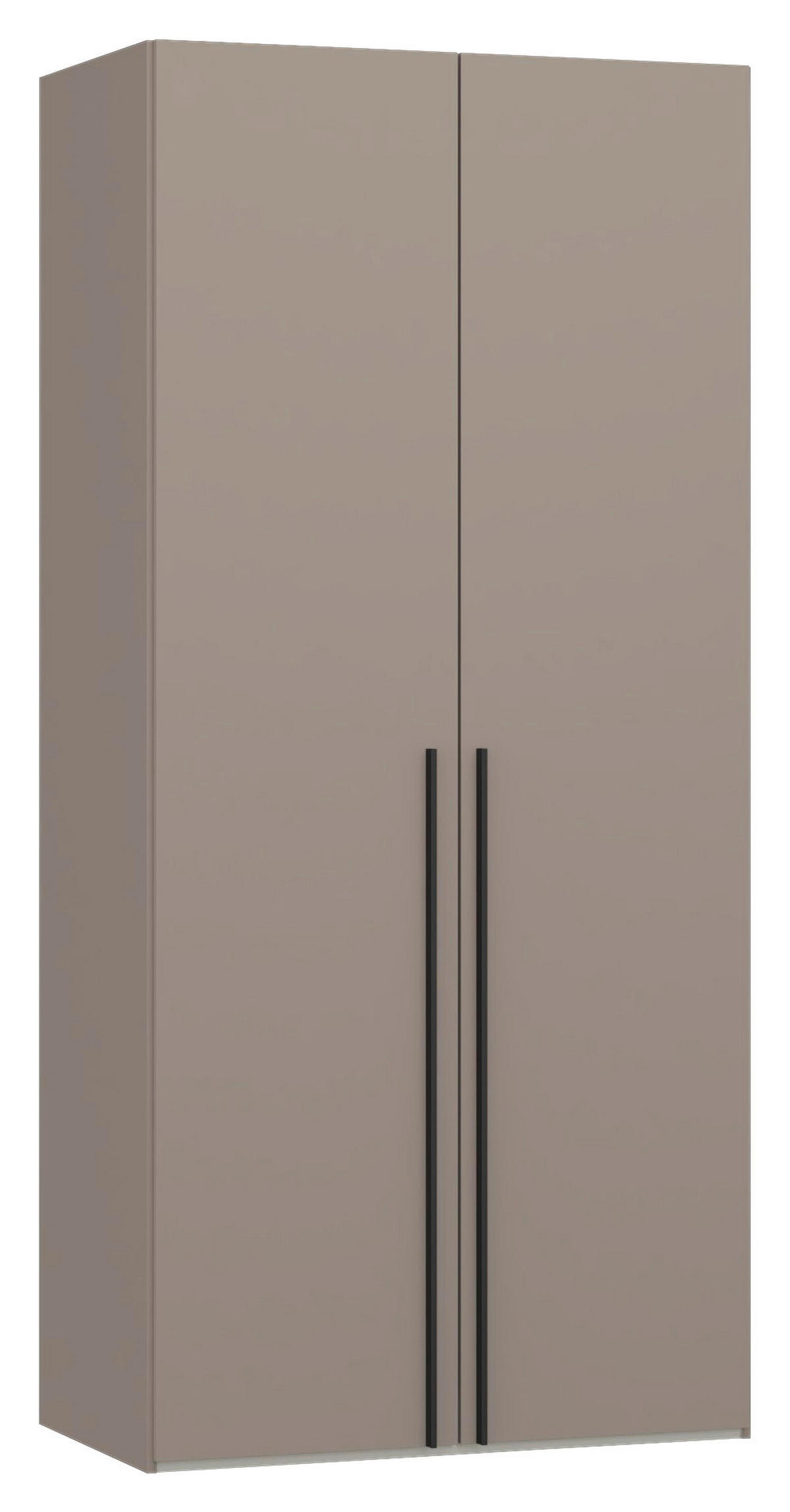 DREHTÜRENSCHRANK 102/220/59 cm,  in Hellbraun, 2-türig  - Hellbraun/Schwarz, Design, Holzwerkstoff/Metall (102/220/59cm) - Jutzler