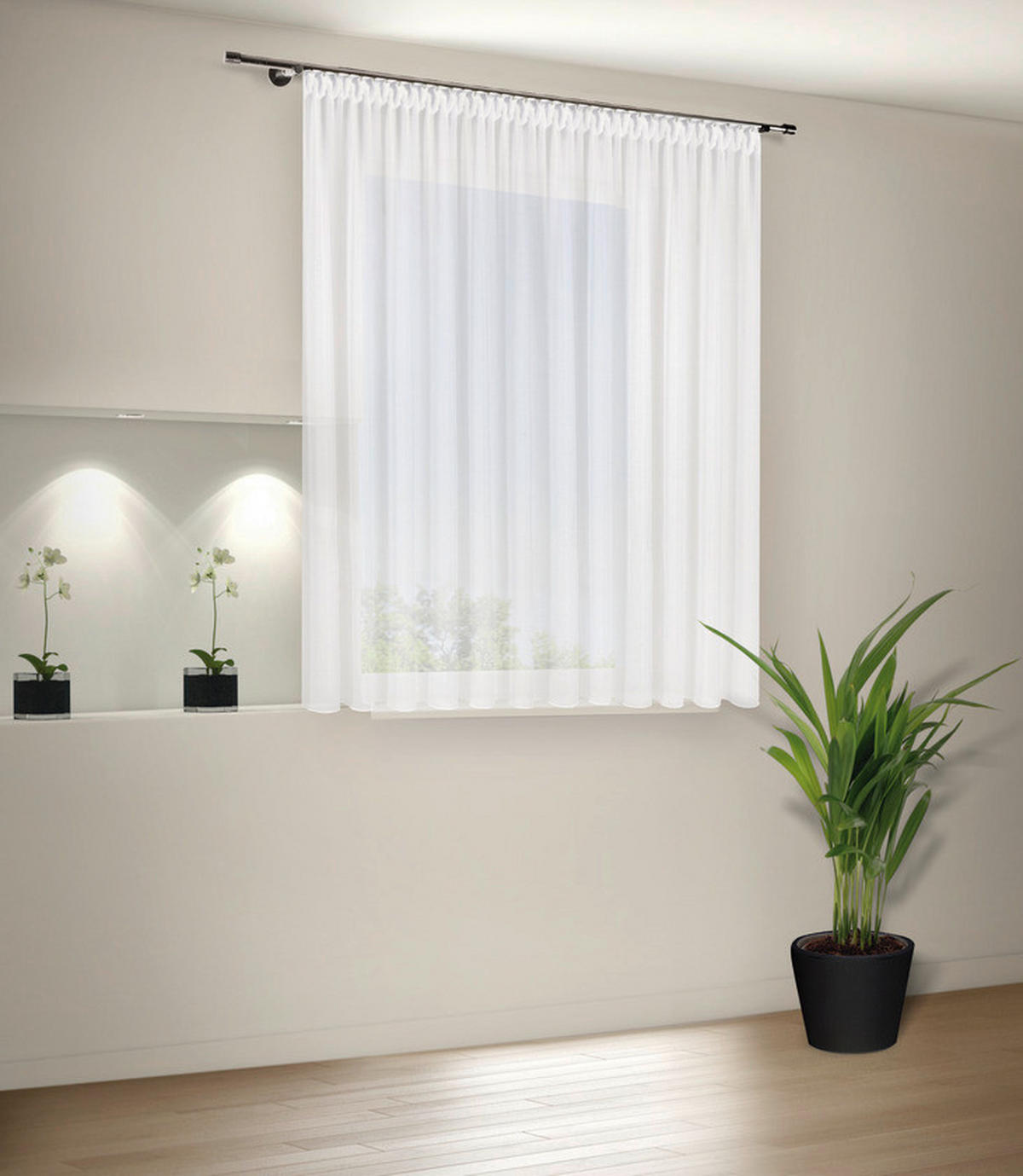 FERTIGSTORE  transparent  300/175 cm   - Weiß, Basics, Textil (300/175cm)