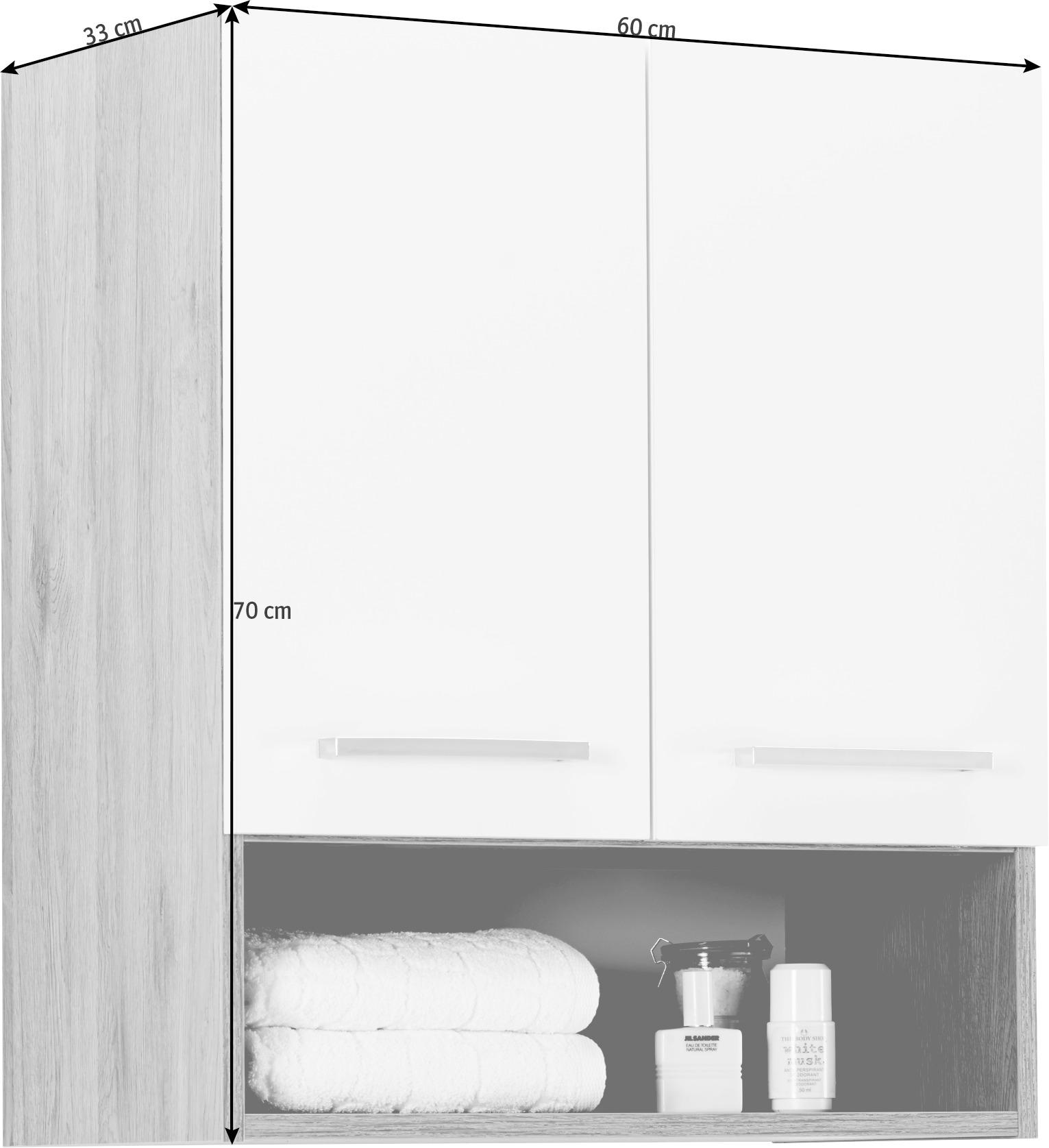 HÄNGESCHRANK 60/70/33 cm  - Chromfarben/Eiche San Remo, Design, Holzwerkstoff (60/70/33cm) - Xora