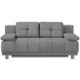 BOXSPRINGSOFA in Webstoff Grau  - Eichefarben/Grau, MODERN, Holz/Textil (202/92/104cm) - Novel