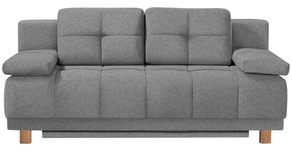 BOXSPRINGSOFA in Webstoff Grau  - Eichefarben/Grau, MODERN, Holz/Textil (202/92/104cm) - Novel