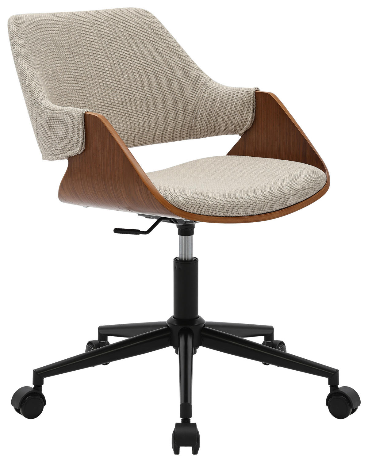 DREHSTUHL  in Leinenoptik Beige, Walnussfarben  - Beige/Walnussfarben, MODERN, Holz/Kunststoff (51/78/88/57cm) - MID.YOU