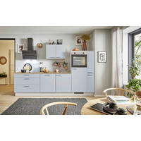 KÜCHENBLOCK PN 105 290 cm  in Eichefarben, Kaschmir, Pastellblau  - Kaschmir/Edelstahlfarben, Design, Holzwerkstoff/Metall (290cm) - Pino