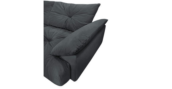 BIGSOFA  in Webstoff Dunkelgrau  - Dunkelgrau/Schwarz, KONVENTIONELL, Kunststoff/Textil (243/90,5/130cm) - Ambia Home