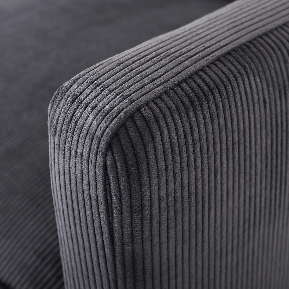 2-SITZER-SOFA in Cord Anthrazit  - Anthrazit/Schwarz, Design, Holz/Textil (175/64/85cm) - Ambia Home