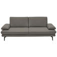 3-SITZER-SOFA  in Echtleder Hellgrau   - Hellgrau/Schwarz, Design, Leder/Metall (222/86/104cm) - Dieter Knoll
