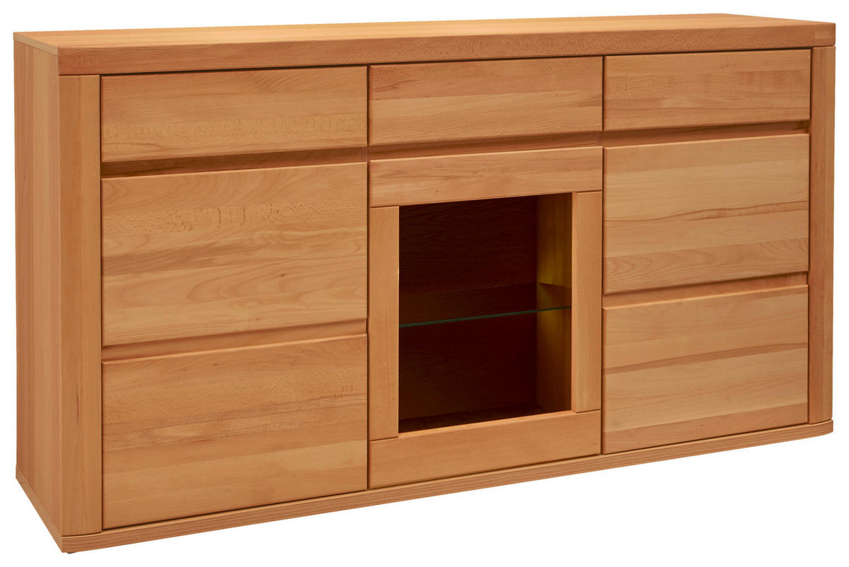SIDEBOARD Kernbuche massiv Kernbuche Einlegeböden von VOLEO