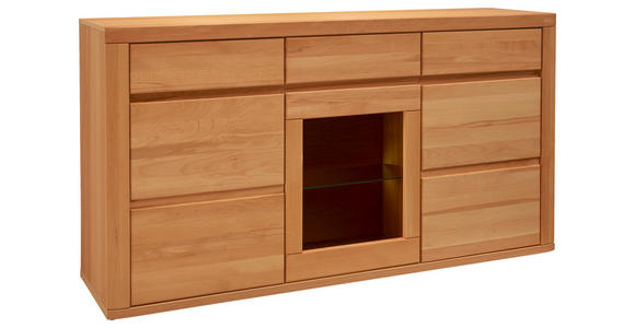 SIDEBOARD 170,4/91,6/44,1 cm  in Kernbuche  - Kernbuche, KONVENTIONELL, Glas/Holz (170,4/91,6/44,1cm) - Voleo