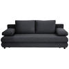 SCHLAFSOFA Webstoff Dunkelgrau  - Dunkelgrau/Schwarz, Design, Kunststoff/Textil (197/77/81cm) - home24
