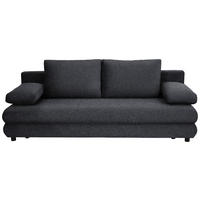 SCHLAFSOFA Webstoff Dunkelgrau  - Dunkelgrau/Schwarz, Design, Kunststoff/Textil (197/77/81cm) - home24