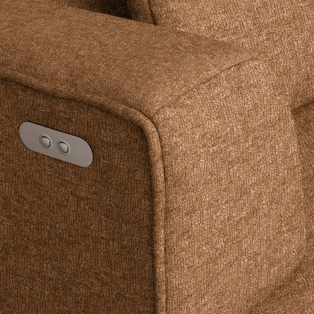ECKSOFA Webstoff Cognac  - Cognac/Schwarz, Design, Kunststoff/Textil (188/288cm) - Welnova