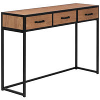 KONSOLENTISCH Tanne furniert Schwarz, Hellbraun  - Hellbraun/Schwarz, Design, Holz/Metall (120/80/33cm) - P & B