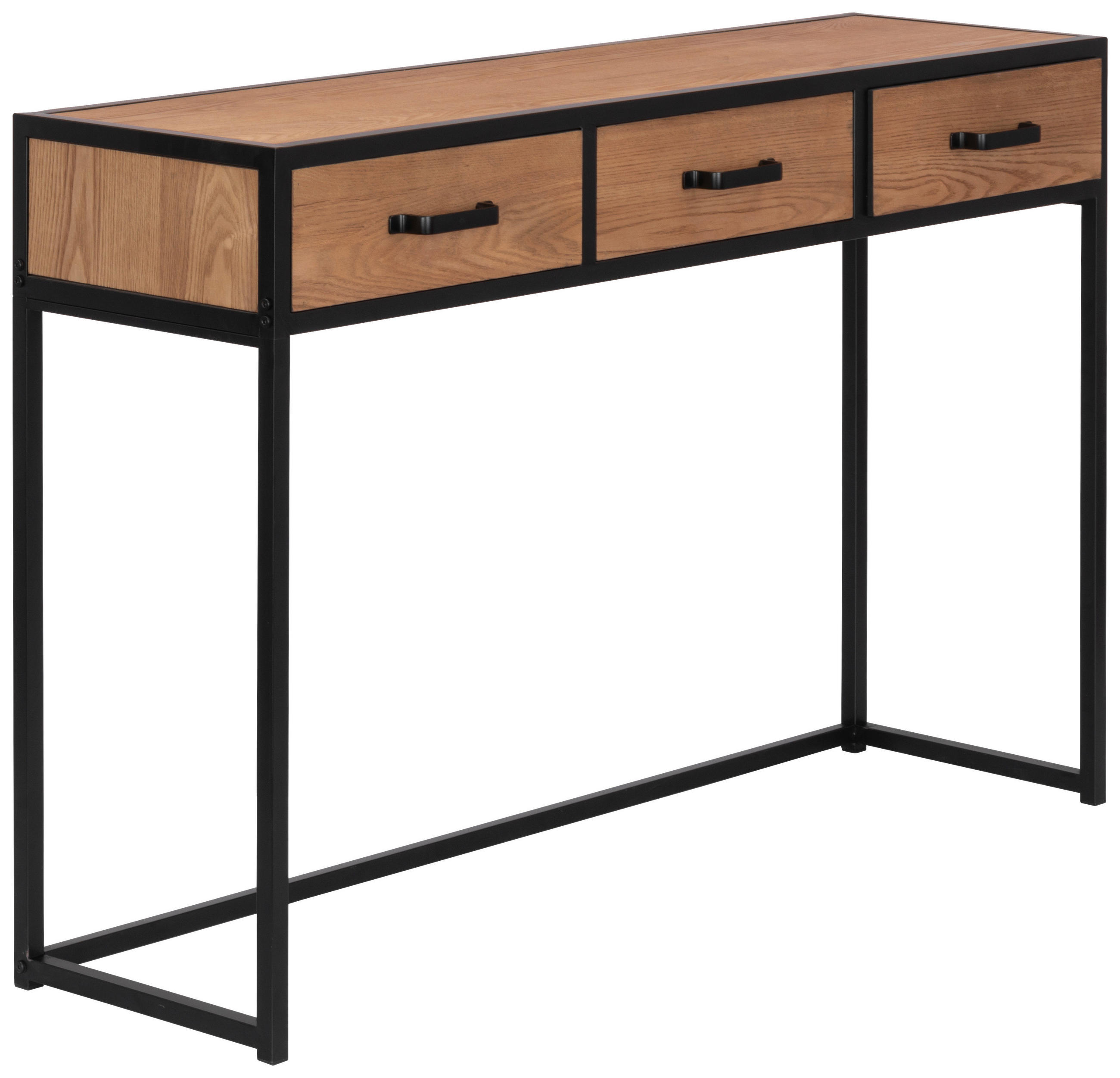 P & B KONZOLOVÝ STOLÍK, čierna, svetlohnedá, drevo, kov, 120/80/33 cm.