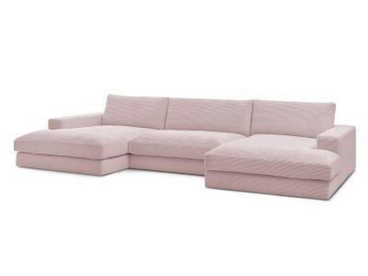 WOHNLANDSCHAFT LEONARD Lila Cord  - Lila/Schwarz, MODERN, Kunststoff/Textil (159/404/159cm)