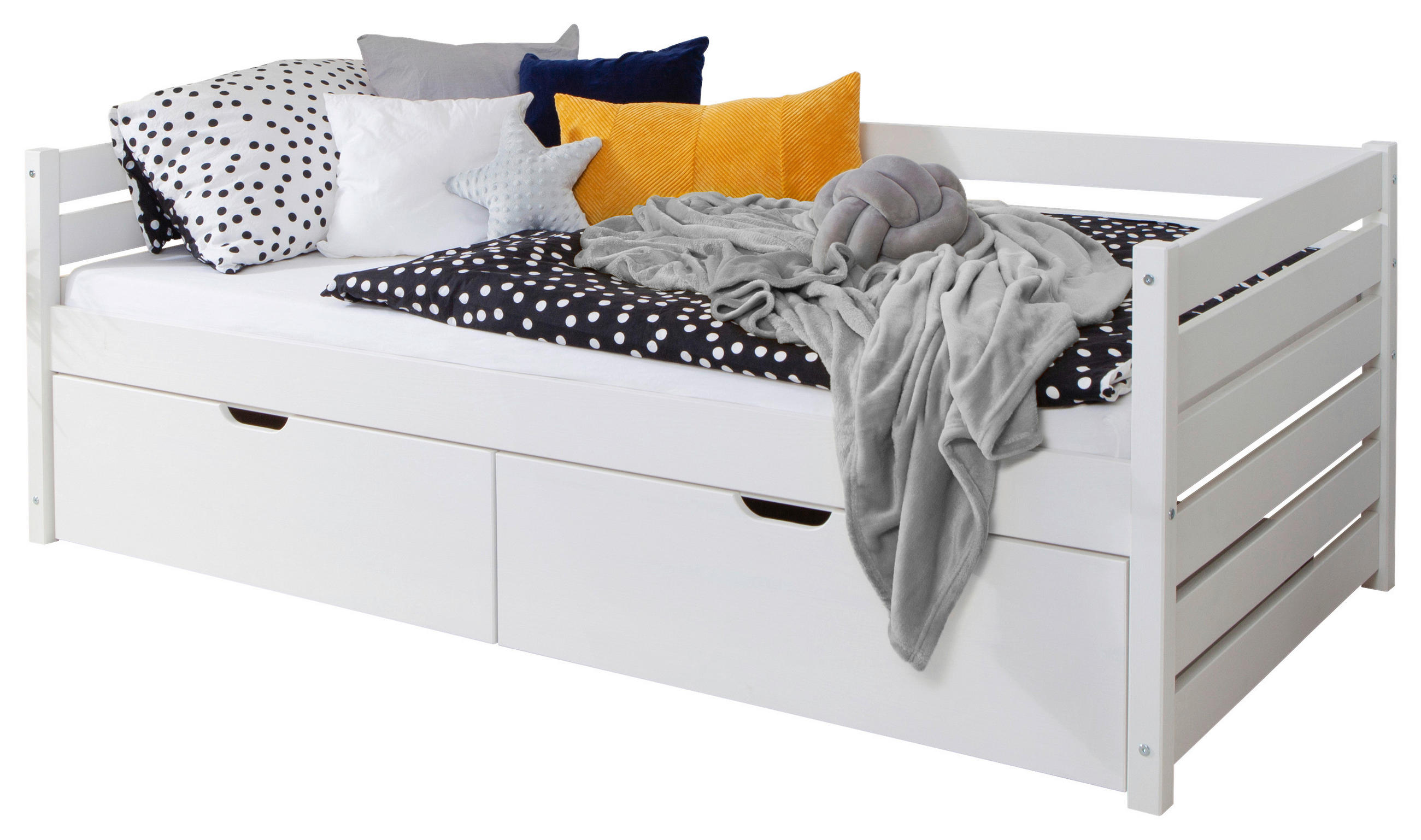 STAURAUMBETT 100/200 cm  Weiss   - Weiss, Modern, Holz (100/200cm) - MID.YOU