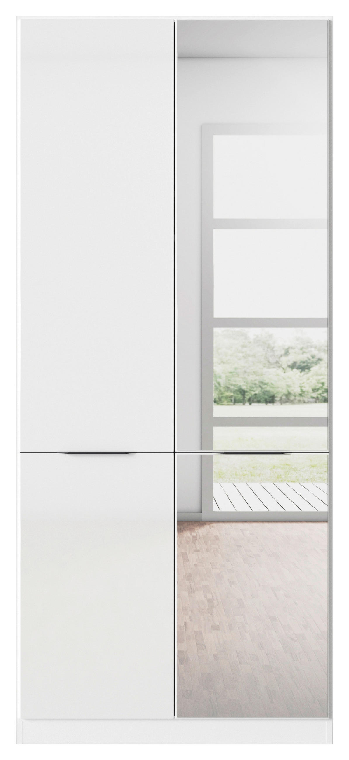 KLEIDERSCHRANK 91/210/54 cm 2-türig Weiß, Weiß Hochglanz  - Weiß Hochglanz/Weiß, KONVENTIONELL, Holzwerkstoff/Kunststoff (91/210/54cm) - James Wood