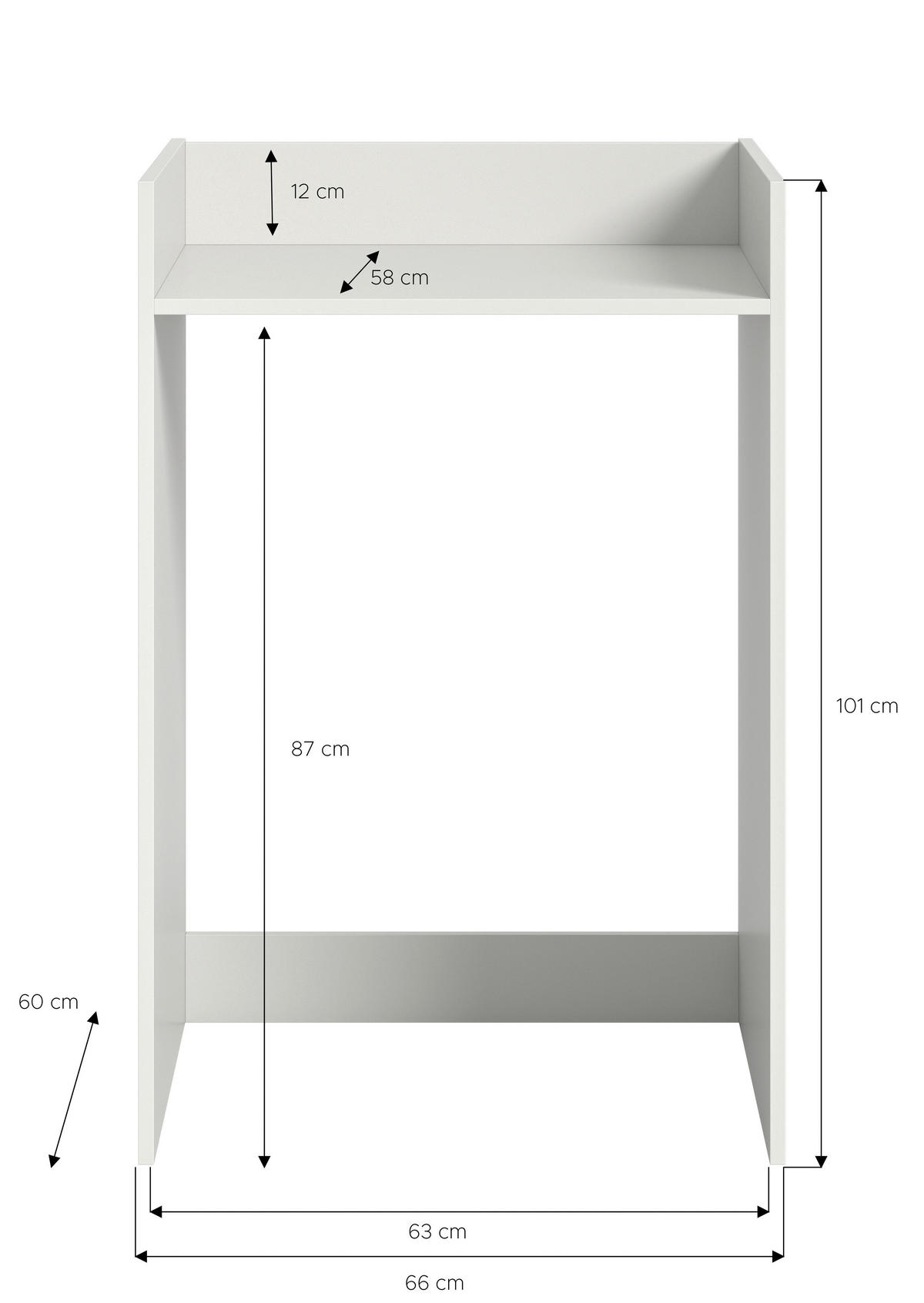 WASCHMASCHINENSCHRANK 60/101/60 cm  in Weiß  - Weiß, MODERN, Holzwerkstoff (60/101/60cm) - MID.YOU