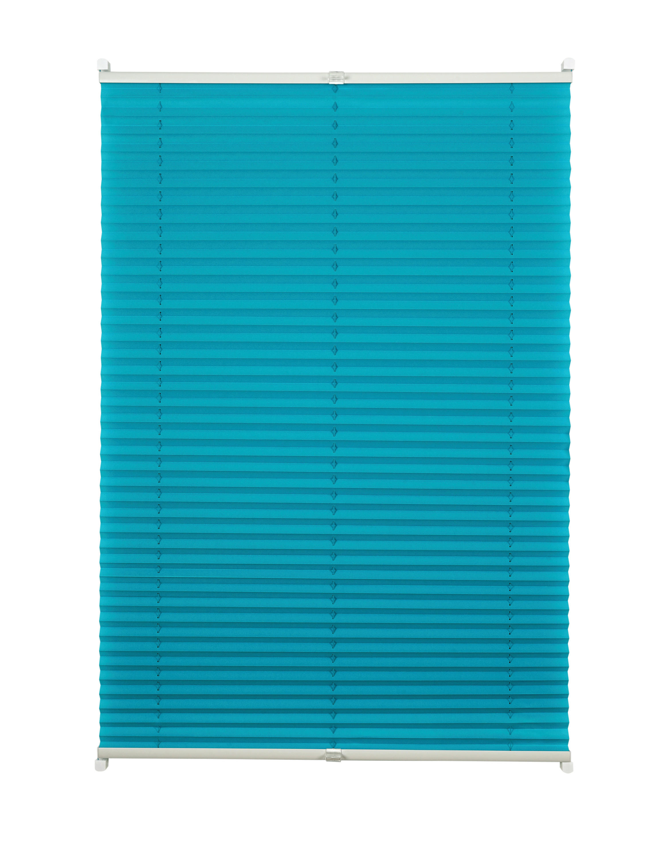 PLISSEE  halbtransparent   100/130 cm   - Türkis, Basics, Textil (100/130cm) - Homeware