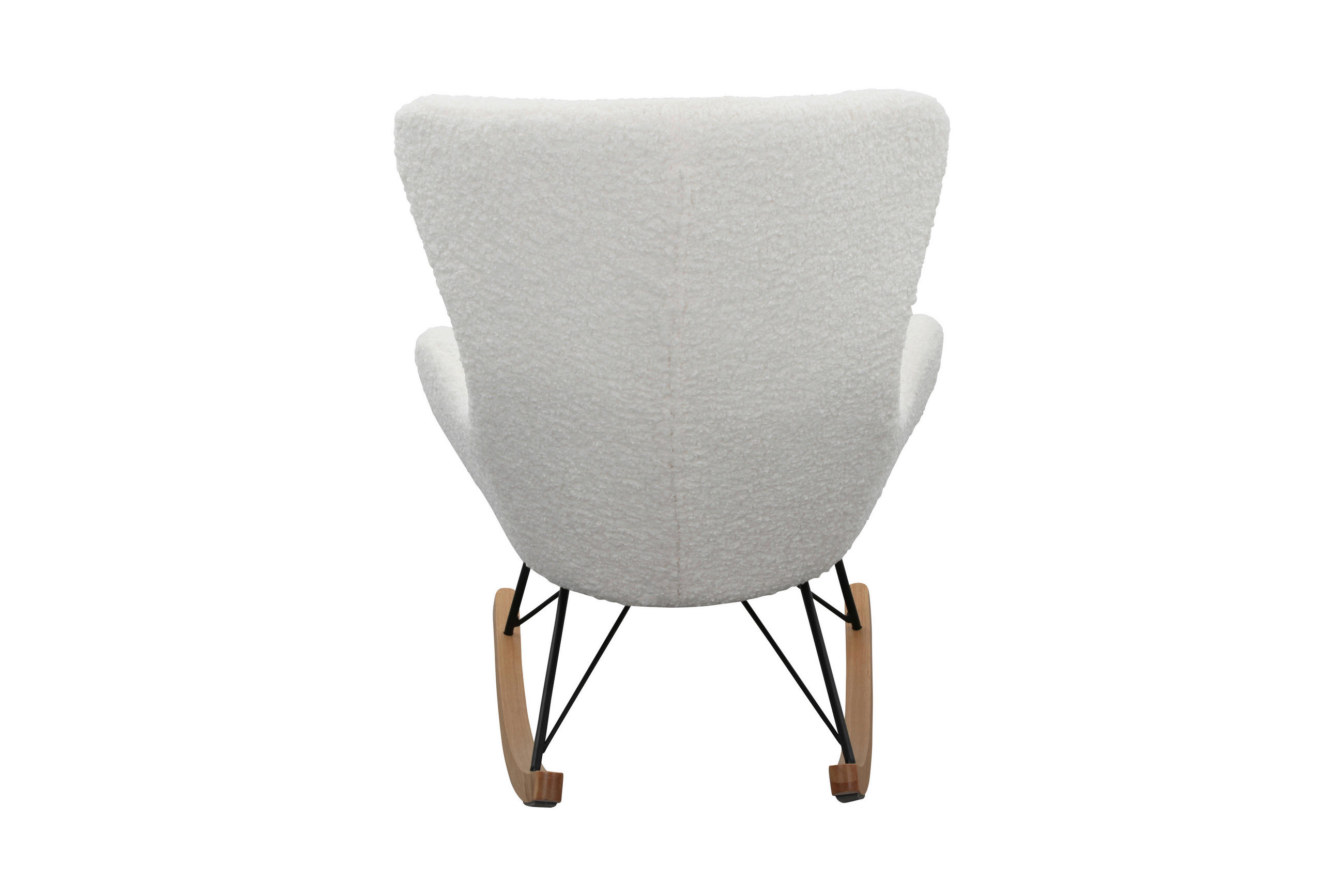 SCHAUKELSTUHL in Teddystoff Weiß  - Eichefarben/Weiß, MODERN, Holz/Textil (75/106/102cm) - Livetastic
