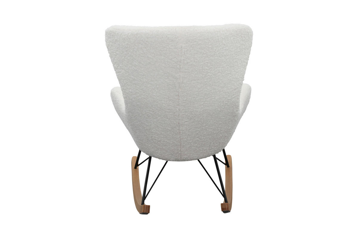 SCHAUKELSTUHL in Teddystoff Weiß  - Eichefarben/Weiß, MODERN, Holz/Textil (75/106/102cm) - Livetastic