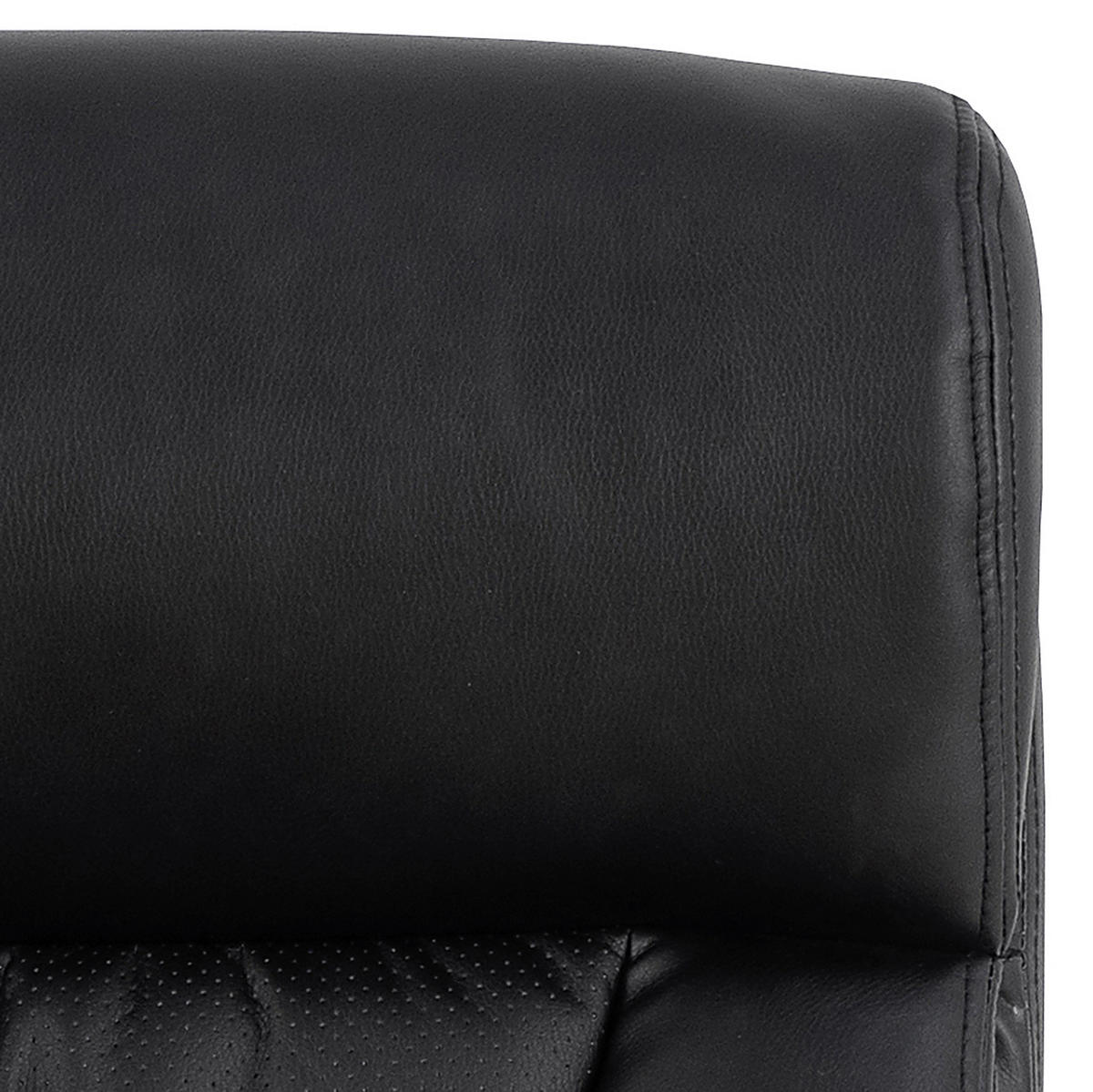 CHEFSESSEL  in Lederlook, Lederlook (vegan) Schwarz  - Chromfarben/Schwarz, Design, Textil/Metall (64,5/120/83cm) - MID.YOU