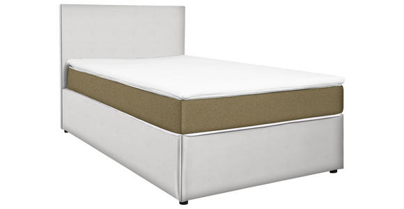 BOXBETT 120/200 cm in Gelb, Weiß - Gelb/Weiß, KONVENTIONELL, Holz/Holzwerkstoff (120/200cm) - Carryhome