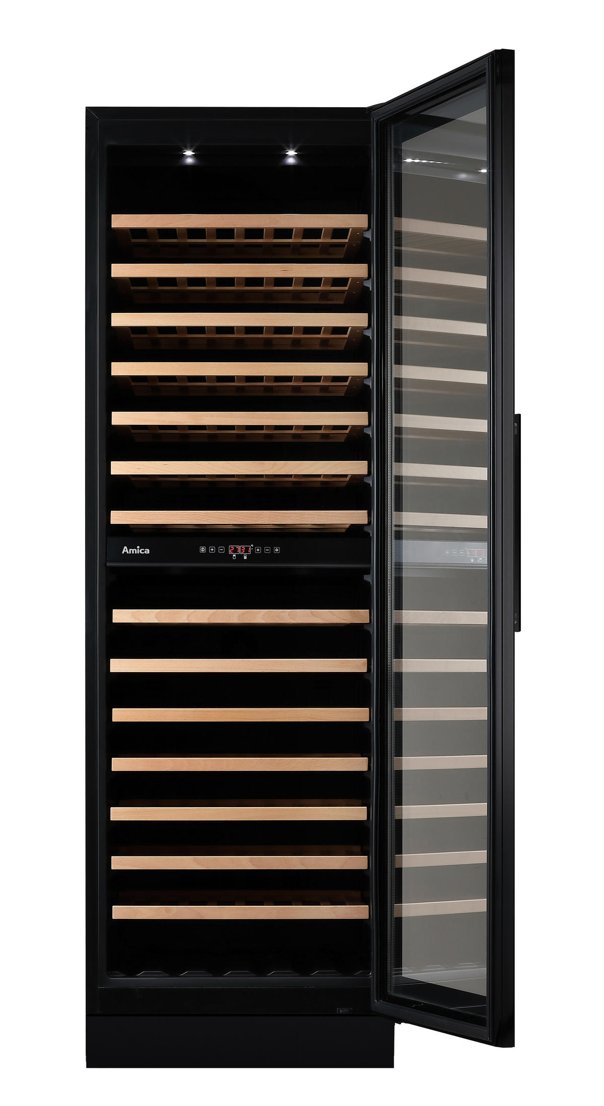 WEINKÜHLSCHRANK WK348100S  - Schwarz, Basics, Glas (59,5/185,0/57,5cm) - Amica