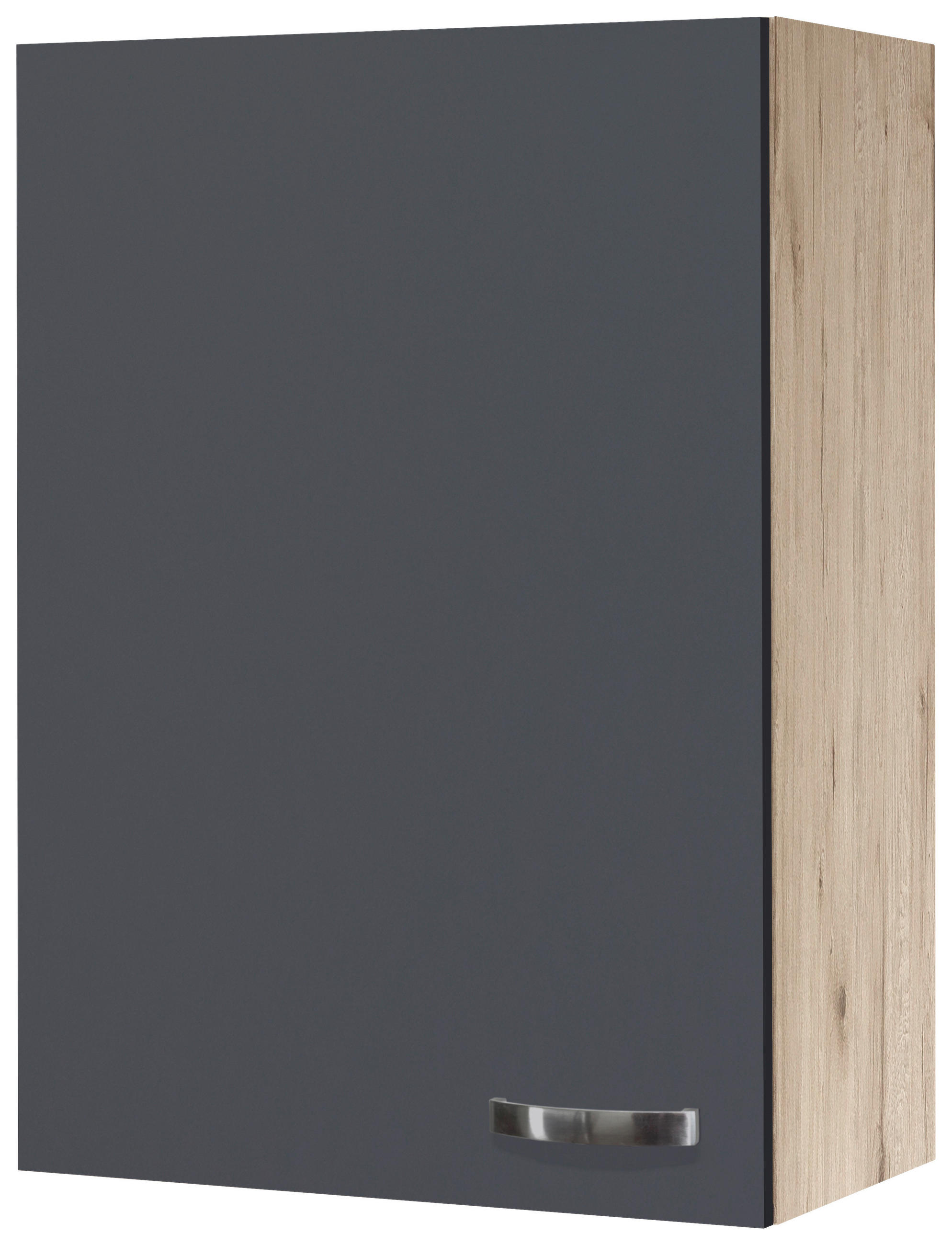 FlexWell Küchenoberschrank Eiche San Remo, Dunkelgrau 60x89x32 cm