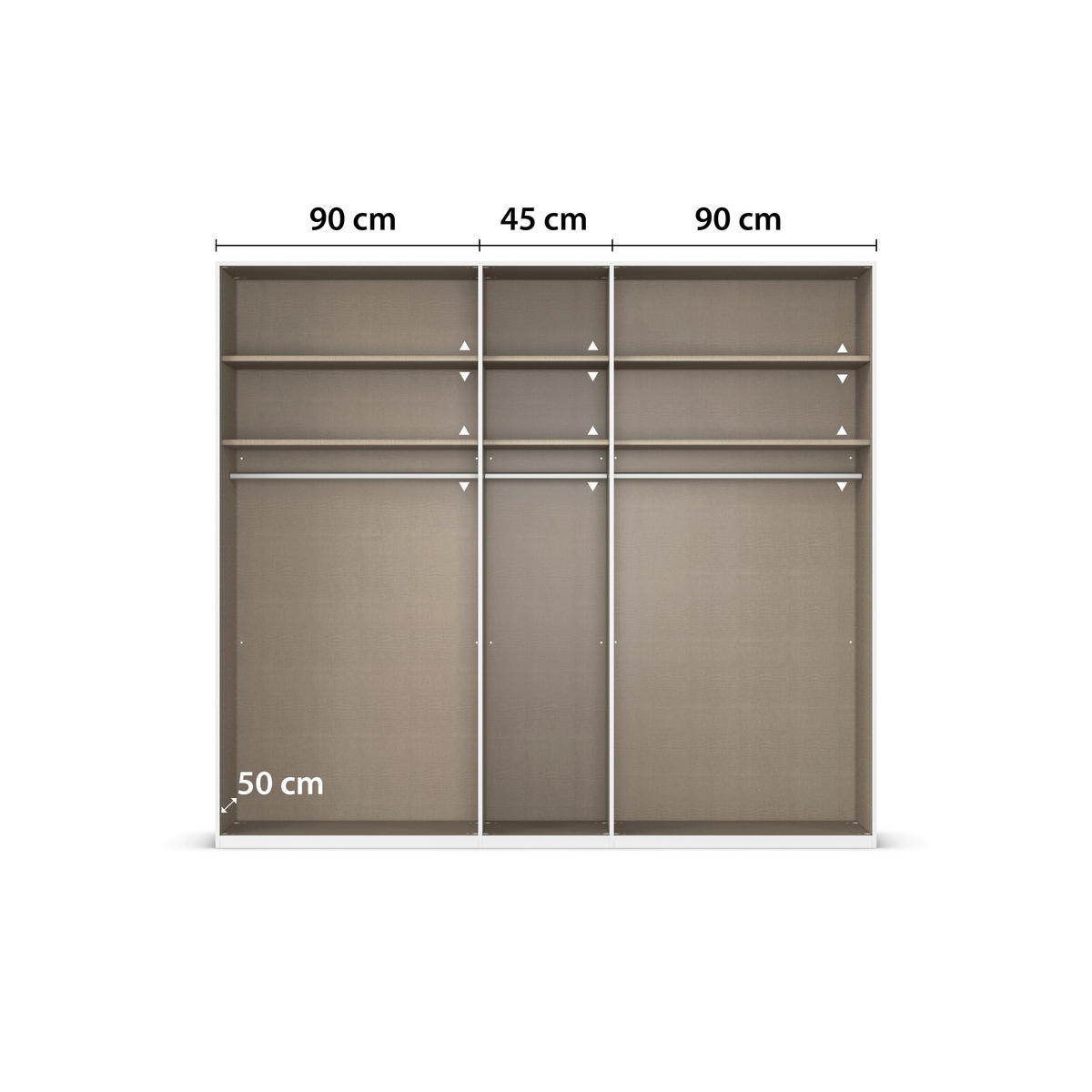 DREHTÜRENSCHRANK in Weiss  - Weiss/Grau, Modern, Holzwerkstoff/Metall (226/229/54cm) - Rauch Möbel