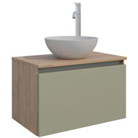 WASCHTISCHKOMBI 60,3 cm  - Edelstahlfarben/Eichefarben, MODERN, Keramik/Holzwerkstoff (60,3cm) - Celina Home