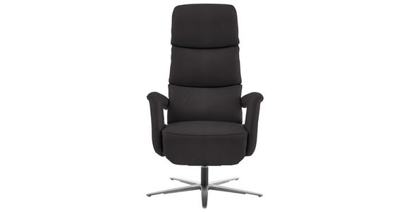 RELAXSESSEL in Leder Dunkelbraun  - Edelstahlfarben/Dunkelbraun, Design, Leder/Metall (76/119/86cm) - Dieter Knoll