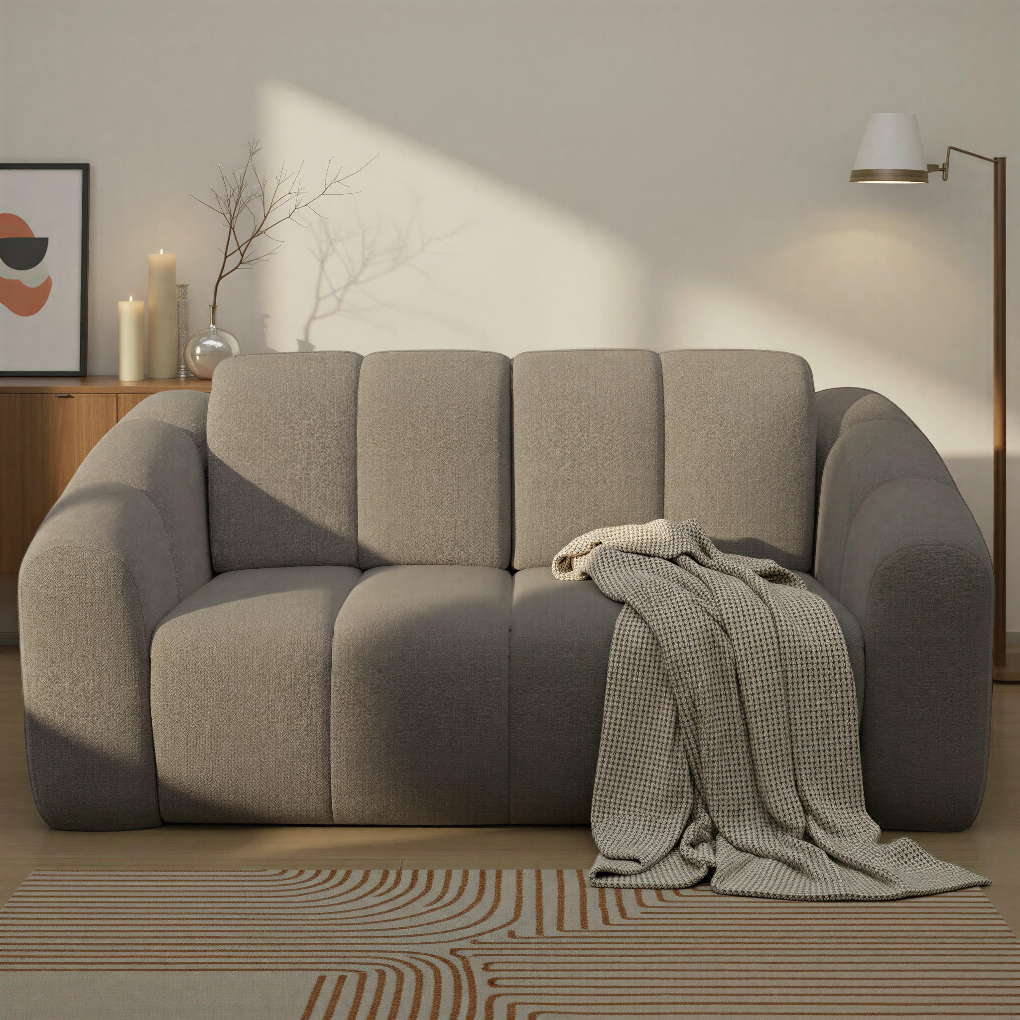 SCHLAFSOFA Chenille Dunkelbraun  - Beige/Dunkelbraun, MODERN, Kunststoff/Textil (192/85/110cm) - Livetastic